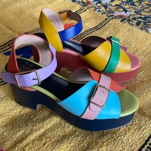 Charlotte Stone Raf in Solomar - Platform Strappy Sandal Multicolor Mismatched 9